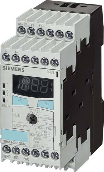 Siemens 3RS1140-1GW60 3RS11401GW60 Relé de vigilancia de temperatura Número de salidas de relé: 2-0
