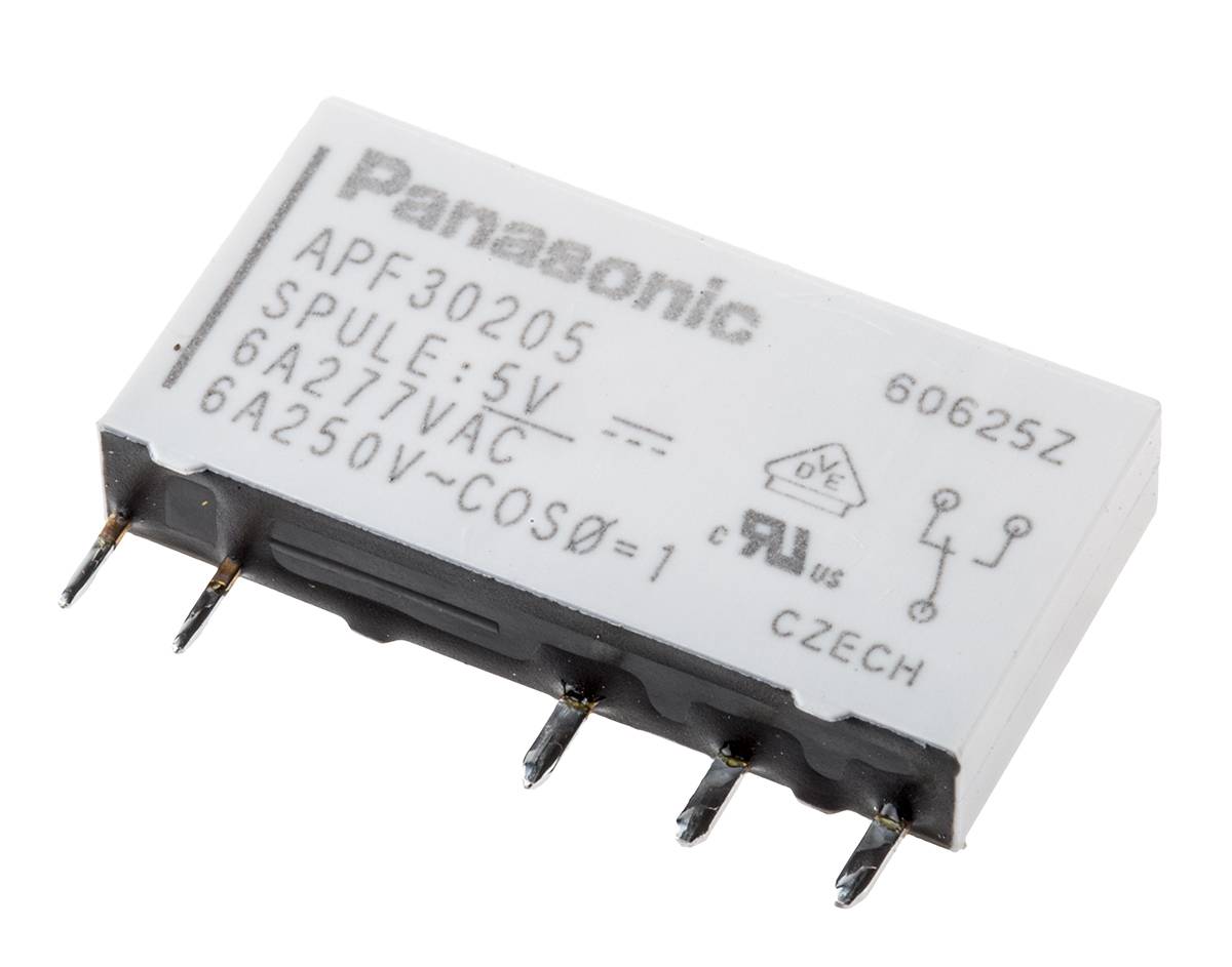 Panasonic APF30205 Relé de impresión 5 V/DC 6 A 1 contacto inversor 1 ST
