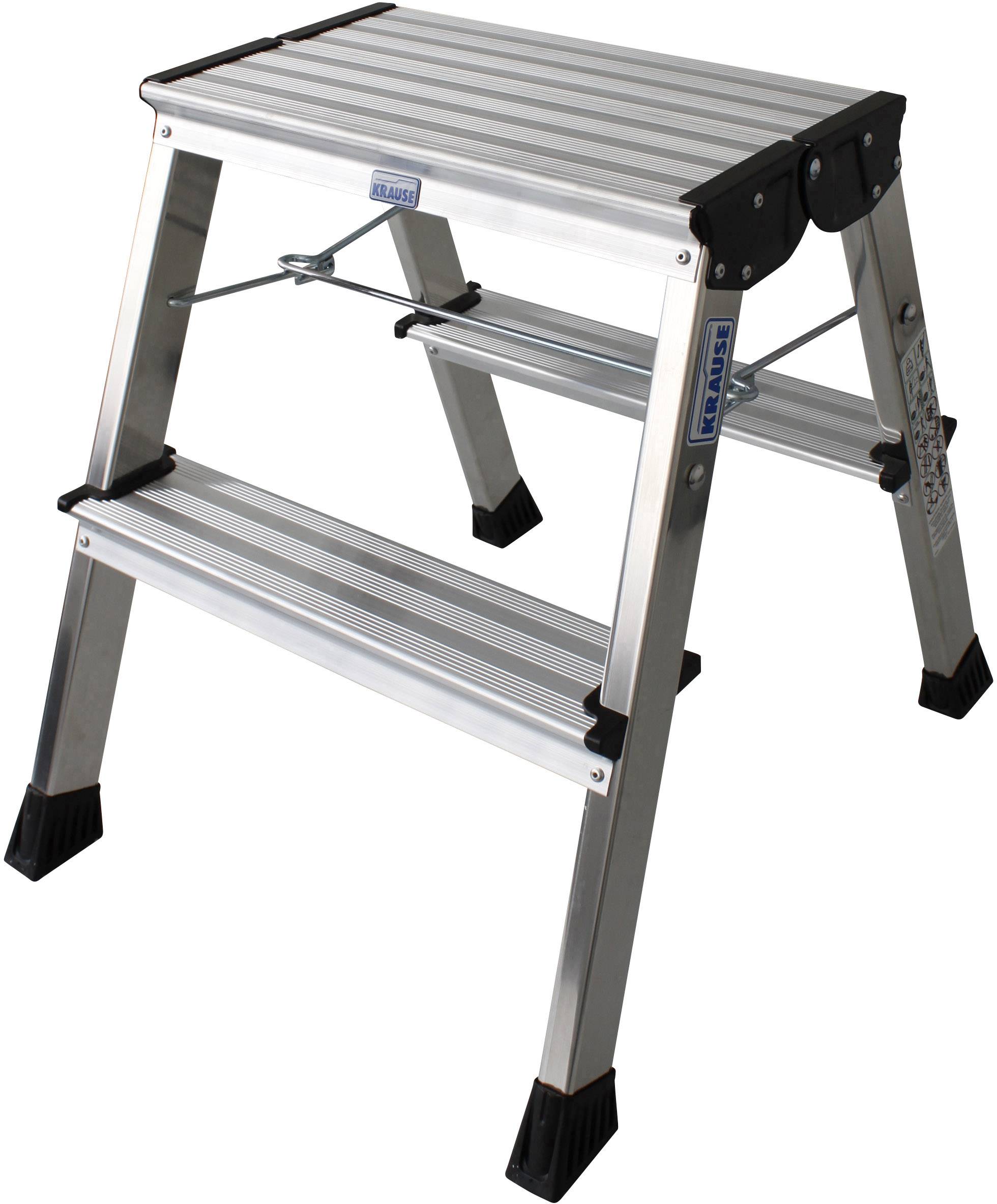 Krause 130037CO Aluminio Escalón plegable doble Abatible Altura de trabajo (máx.): 2.45 m Plata 1.7 kg-0