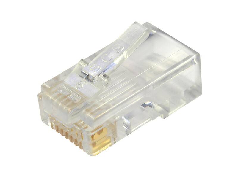 BEL Stewart Connectors 1400-1000-10 Conector modular para cables redondos 940SP3088R Conector, recto Polo: 8P8C Transparente 1 ST