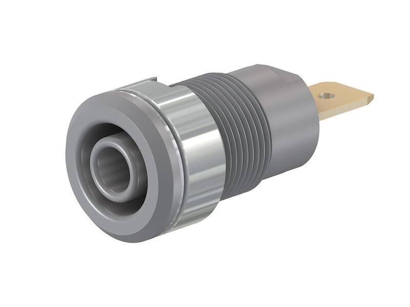 Stäubli SLB4-F6,3 Toma de seguridad para laboratorio Conector hembra, encastrable Ø del pasador: 4 mm Gris 1 ST
