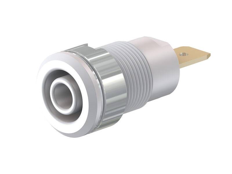 Stäubli SLB4-F6,3 Toma de seguridad para laboratorio Conector hembra, encastrable Ø del pasador: 4 mm Blanco 1 ST Piece