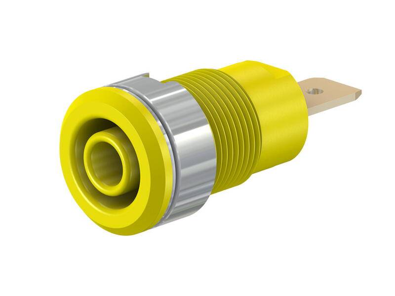 Stäubli SLB4-F6,3 Toma de seguridad para laboratorio Conector hembra, encastrable Ø del pasador: 4 mm Amarillo 1 ST Piece
