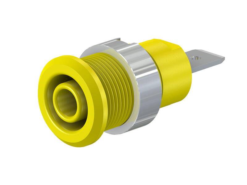 Stäubli SLB4-F6,3/N-X Toma de seguridad para laboratorio Conector hembra, encastrable Ø del pasador: 4 mm Amarillo 1 ST Piece