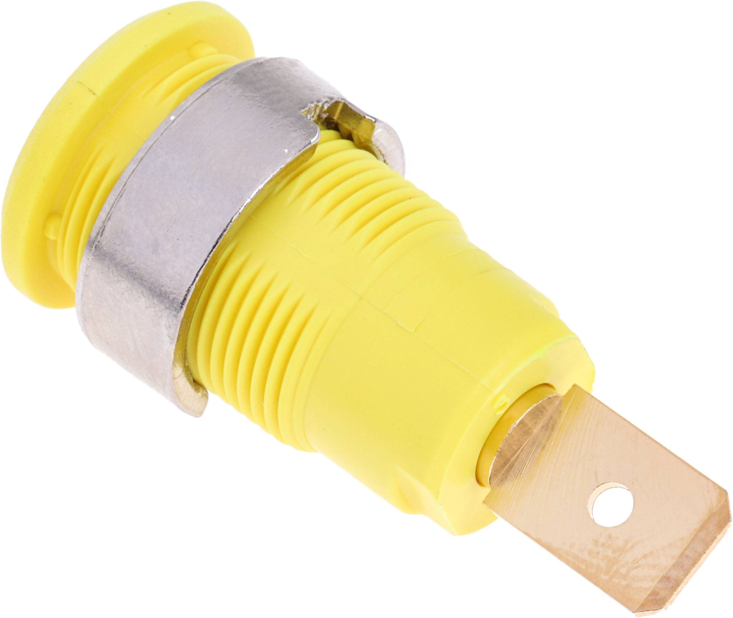 Stäubli SLB4-F6,3 Toma de seguridad para laboratorio Conector hembra, encastrable Ø del pasador: 4 mm Amarillo 1 ST Piec-2