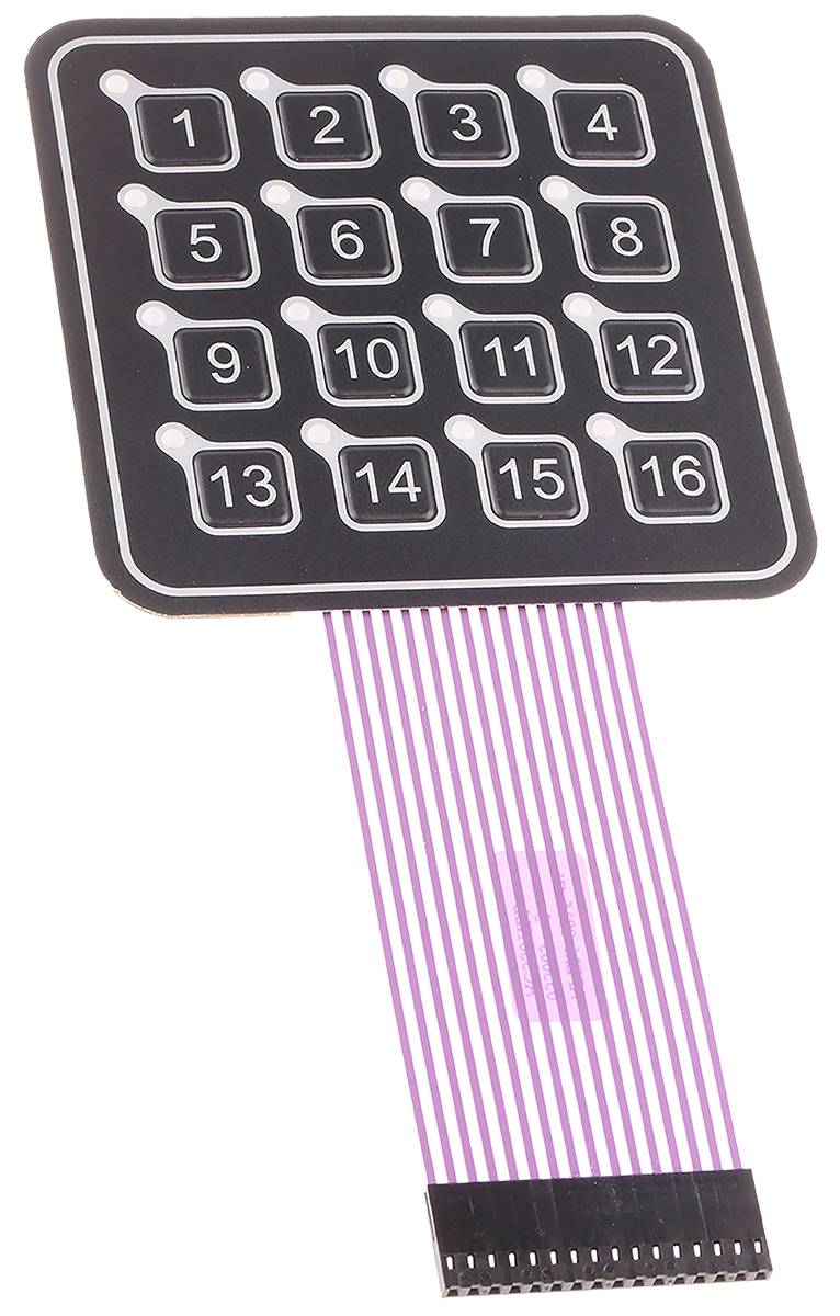 APEM AC3561ILL Teclado de membrana Teclado matricial 4 x 4 1 ST
