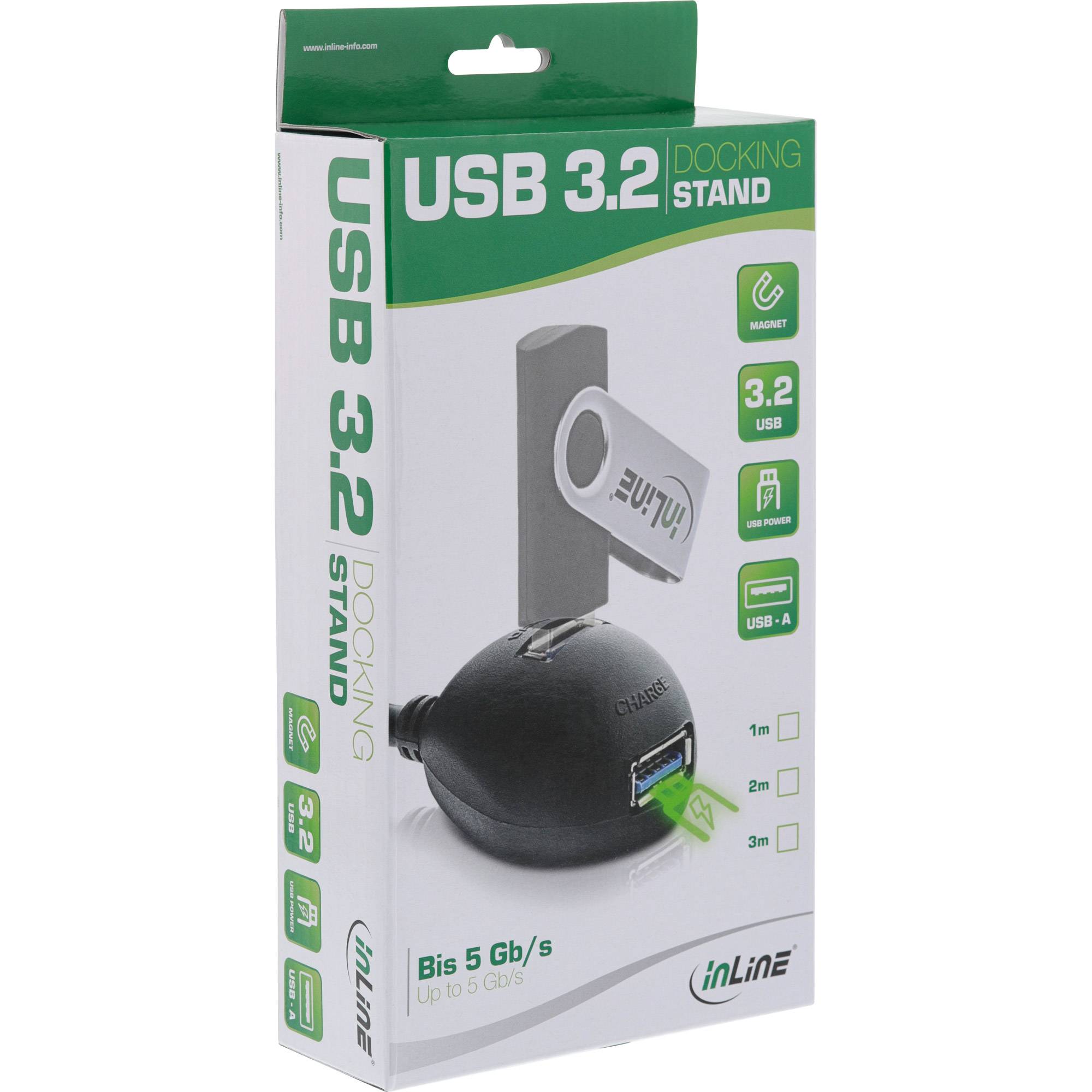 inLine Cable de alimentación USB USB 4.0™ Conector USB-A 3 m Schwarz 35653-3