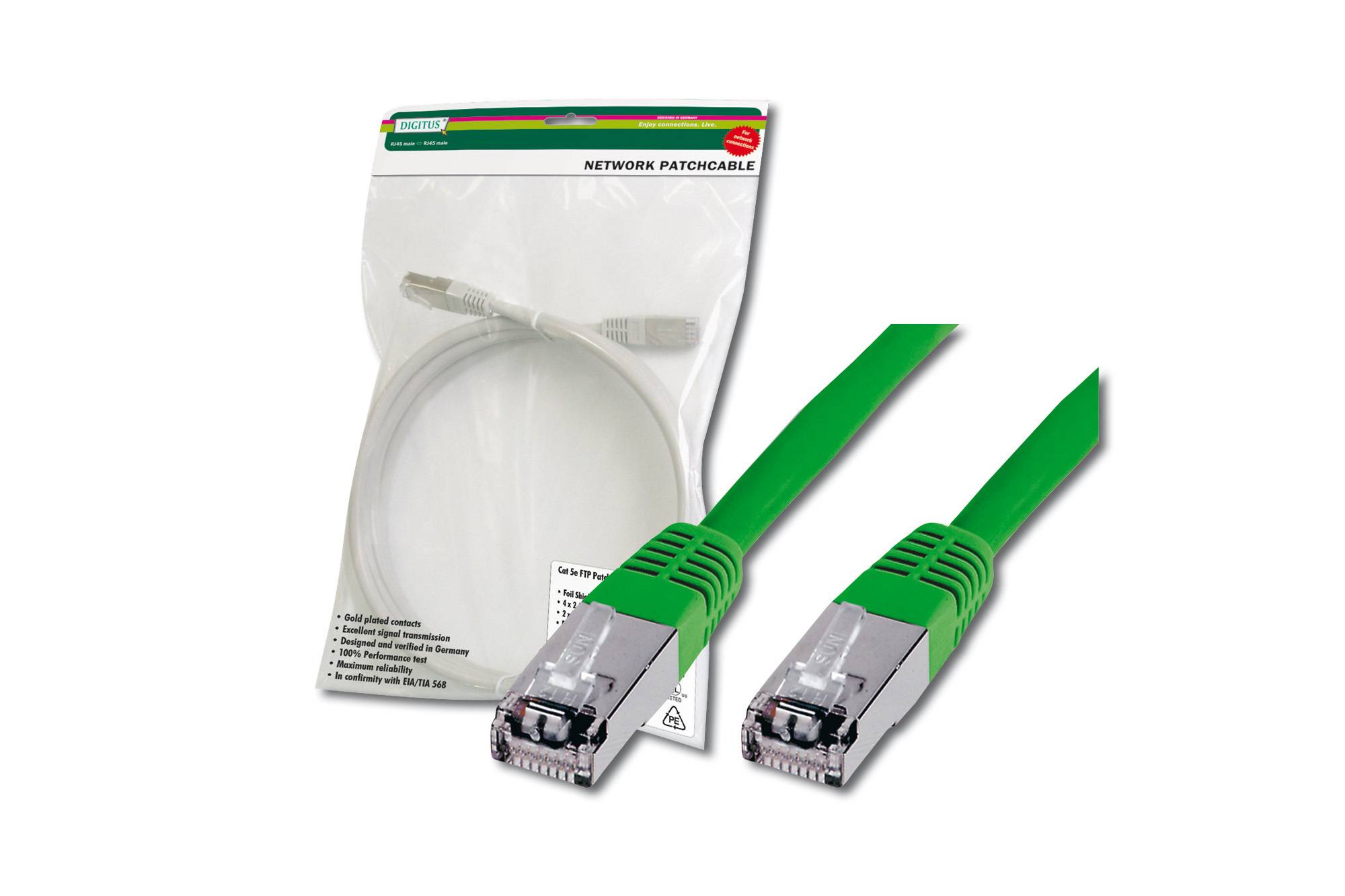 Digitus DK-1531-020/G RJ45 Cable de red, cable de conexión CAT 5e SF/UTP 2.00 m Verde Pares trenzados 1 UD(S).-2