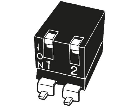 Aratas A6SR-2101 Interruptor DIP Número de polos 2 SMD 1 ST Bag