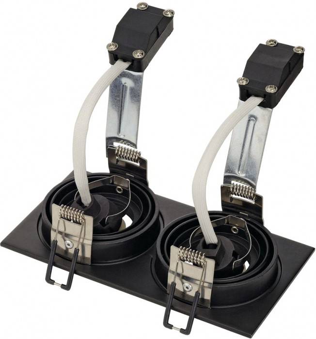 SLV 113492 New Tria II Aro encastado Halógeno GU10 100 W Schwarz-1