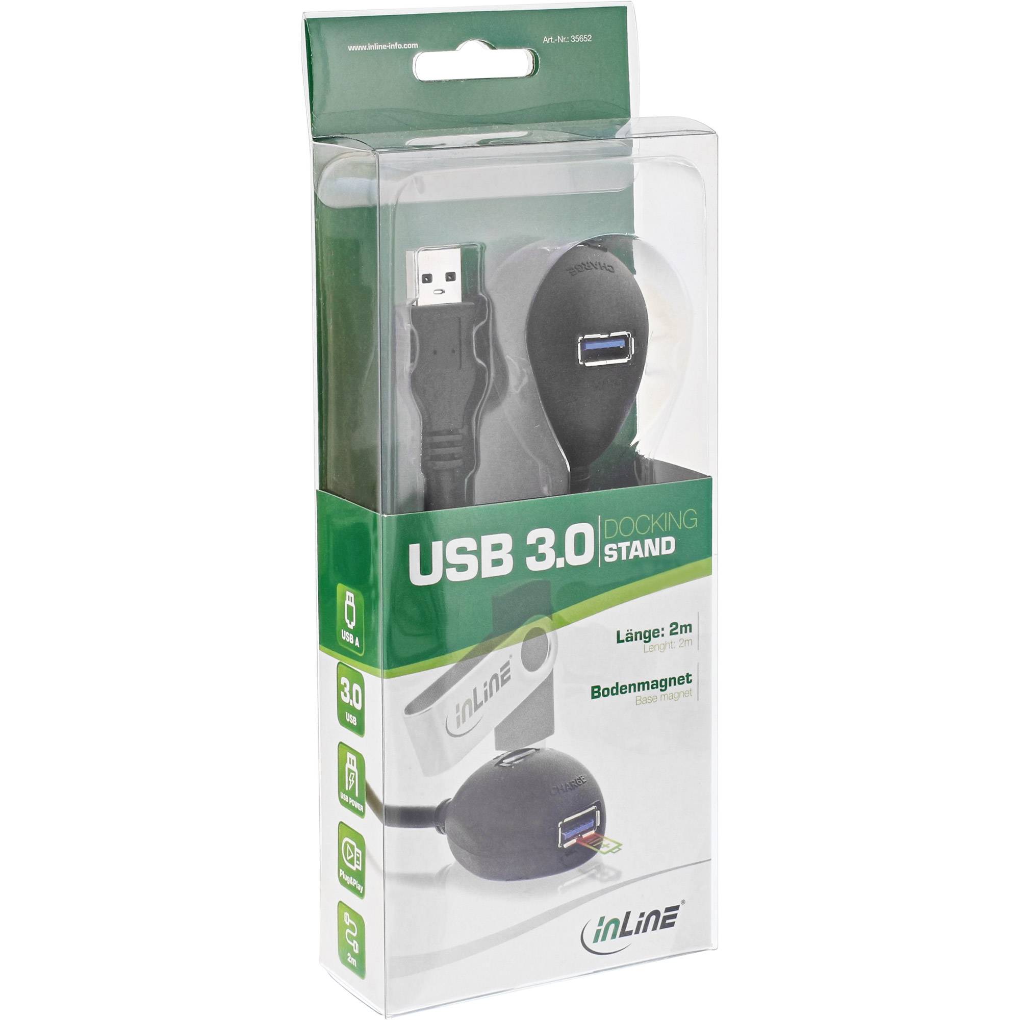 inLine Cable de alimentación USB USB 4.0™ Conector USB-A 3 m Schwarz 35653-7