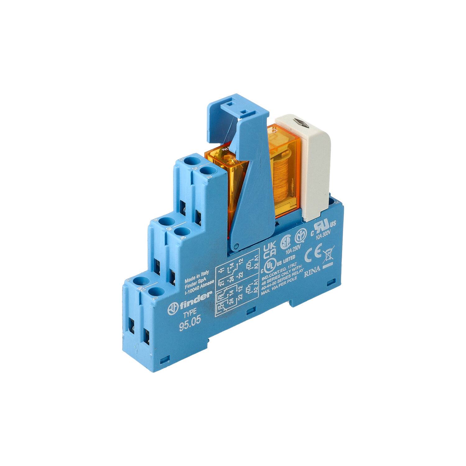 Finder 48.61.8.012.0060 Componente de relé Tensión nominal: 12 V/AC Corriente de conmutación (máx.): 16 A 1 contacto inversor 1 UD(S).