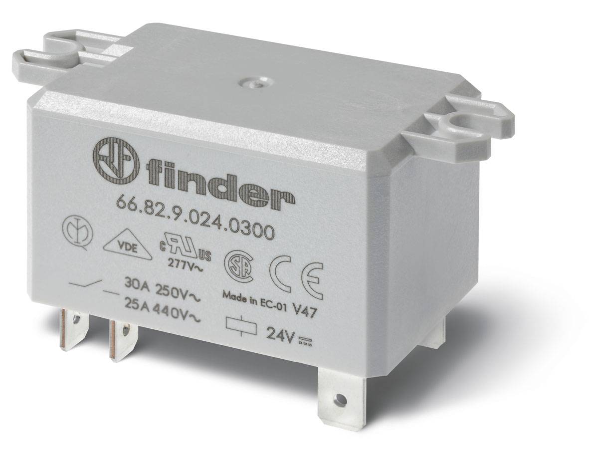 Finder 66.82.9.012.0300 Relé de enchufes 12 V/DC 30 A 2 contactos NA 1 UD(S). Tray