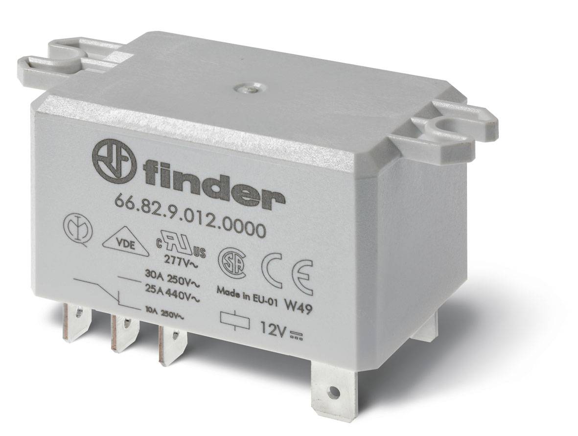 Finder 66.82.9.012.0000 Relé de enchufes 12 V/DC 30 A 2 contactos inversores 1 UD(S).