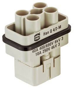 HARTING 09120063041 Inserto macho Han® Q 4 + 2 + PE Engaste 10 ST-2