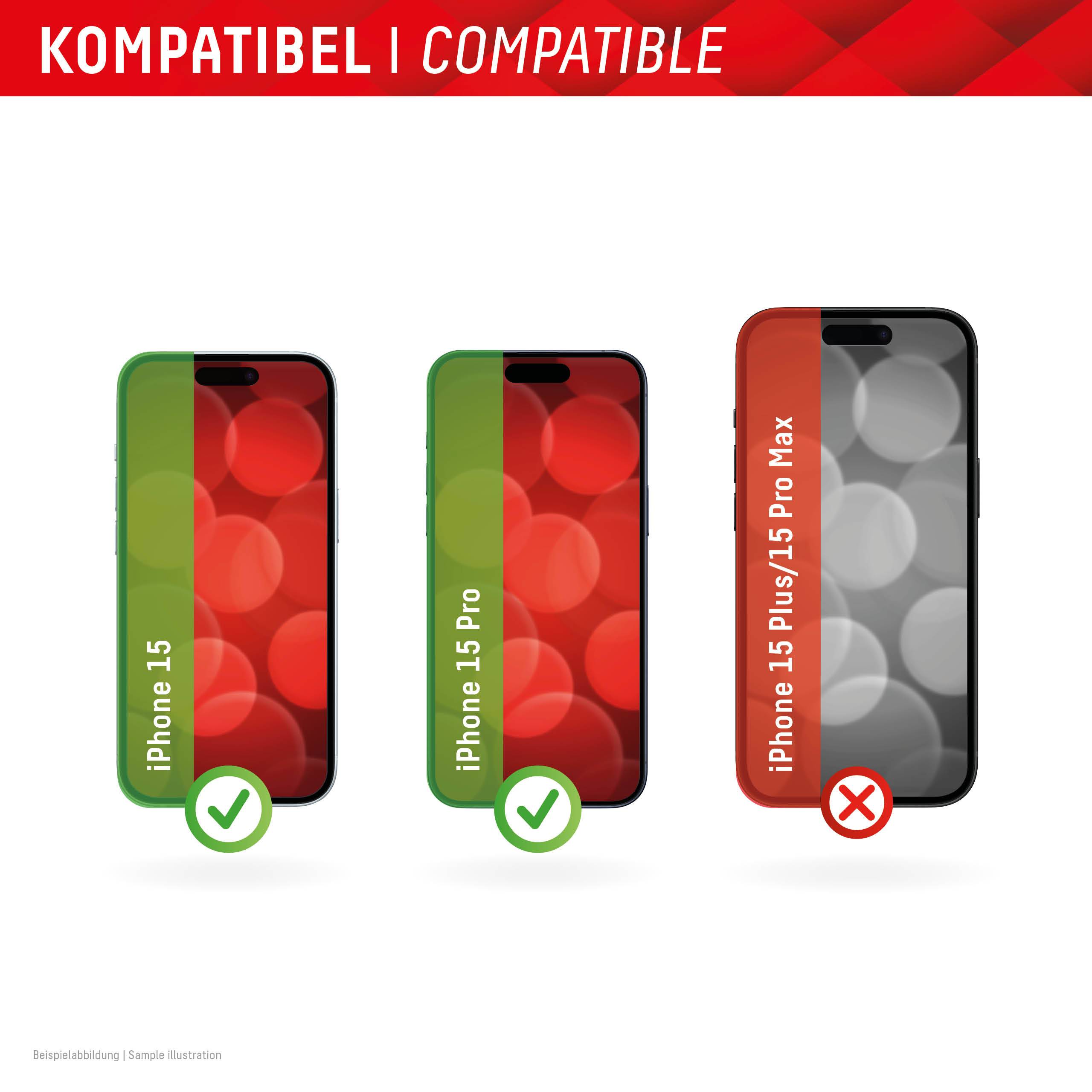 DISPLEX 01842 Cristal protector de pantalla Apple iPhone 15, iPhone 15 Pro 1 UD(S). Antihuellas 01842-1