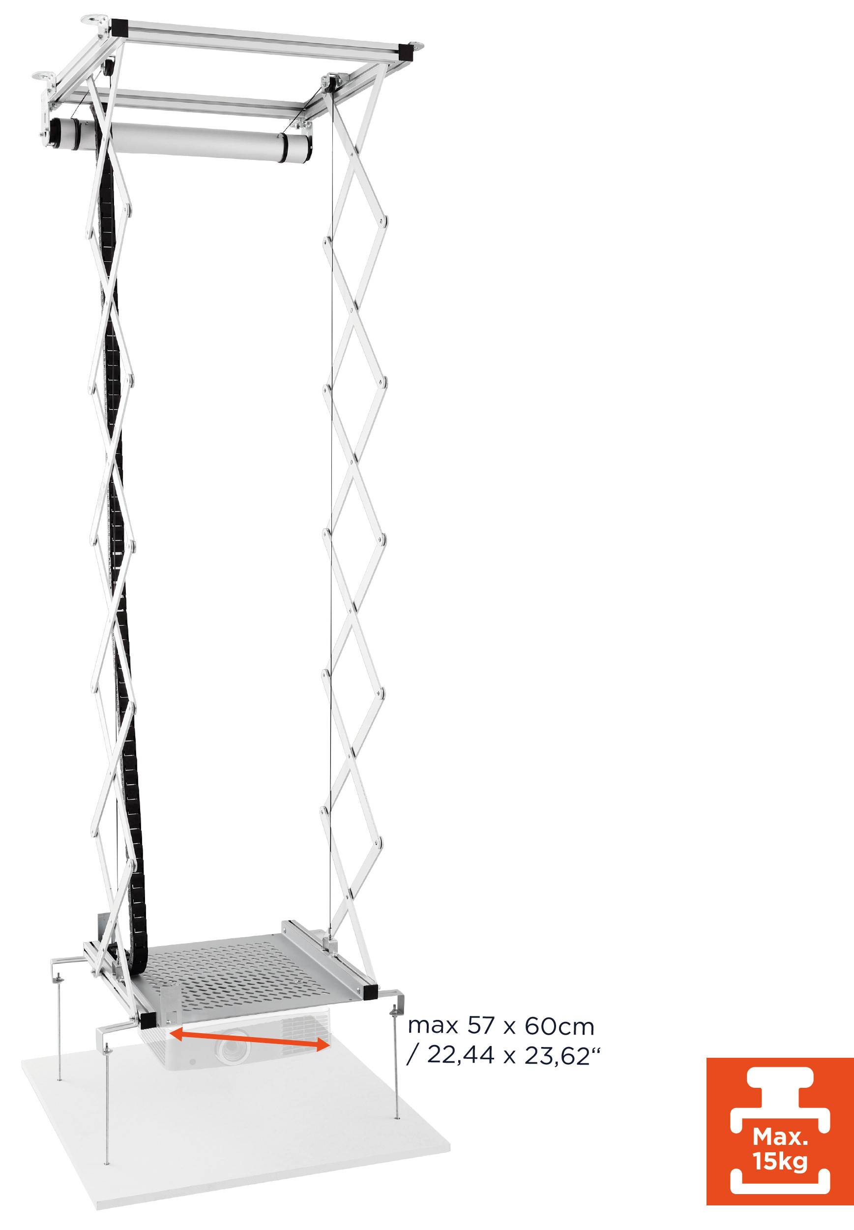 Celexon Soporte de techo para proyector de vídeo Altura regulable, Extensible, Motorised Plata-2
