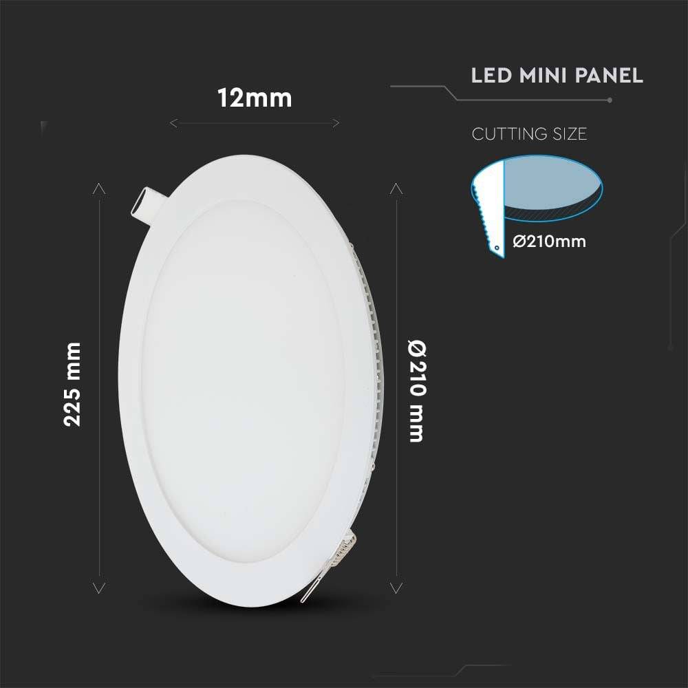 V-TAC VT-1807-N 214860 Panel LED encastrado Clase de eficiencia energética: F (A - G) 18 W Blanco cálido Natural White-4