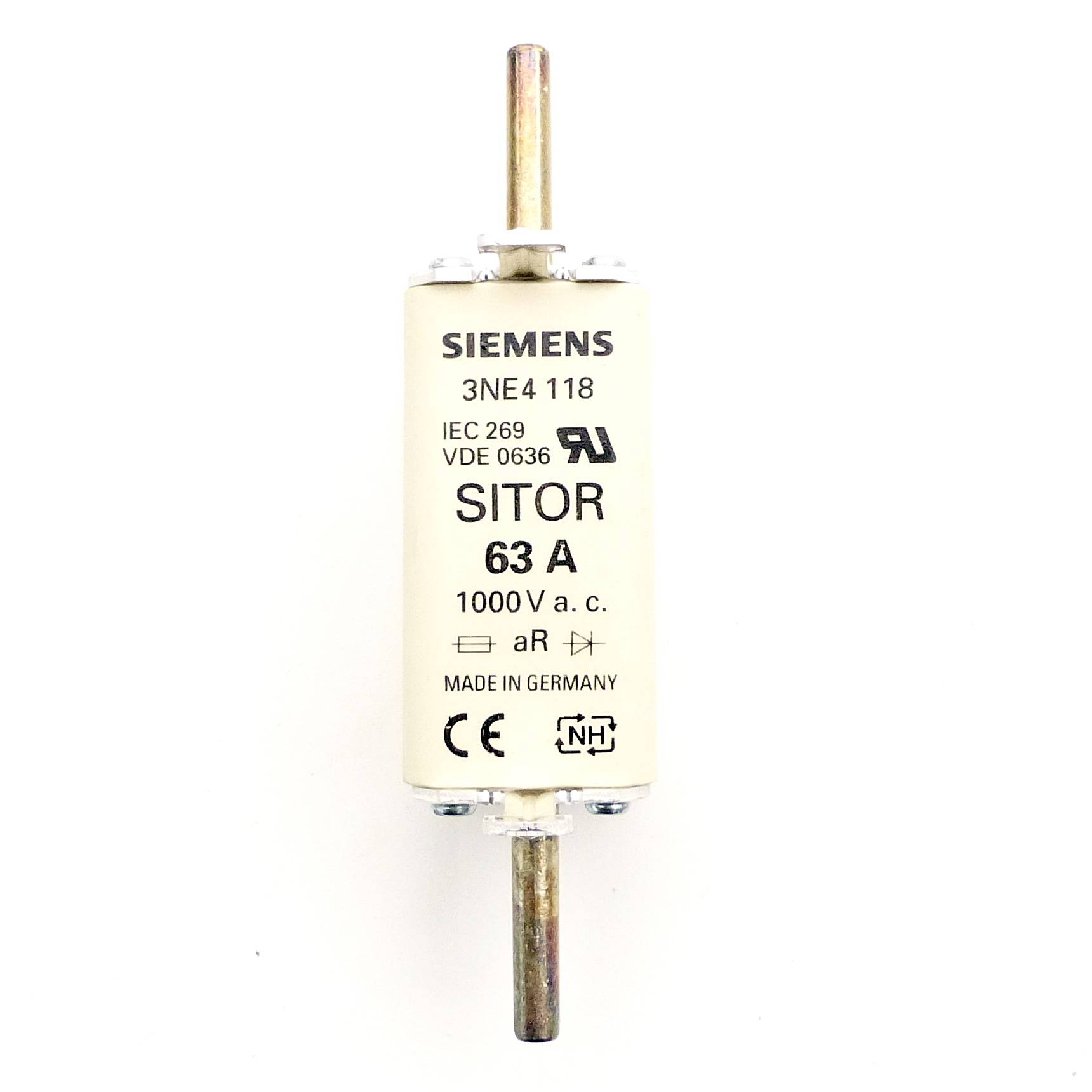 Siemens 3NE4118 Inserto de fusible con indicación de seguridad mecánica Compatible con Tamaño de fusible 000 - 4 Tamaño -2