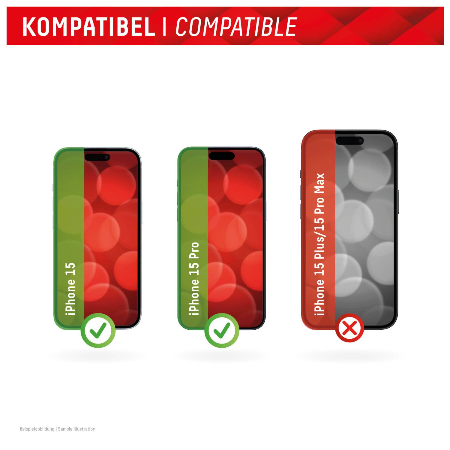 DISPLEX 01842 Cristal protector de pantalla Apple iPhone 15, iPhone 15 Pro 1 UD(S). Antihuellas 01842-2