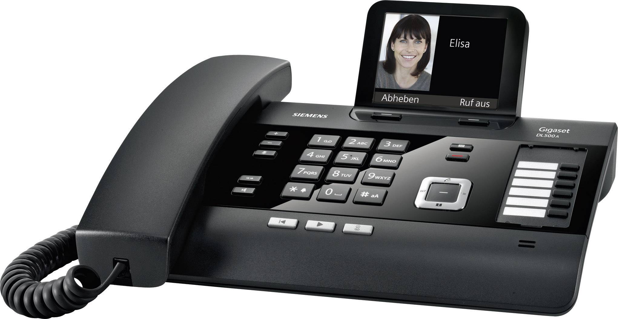 Gigaset DL500A Teléfono con cable, analógico Contestador Pantalla en color Schwarz-0