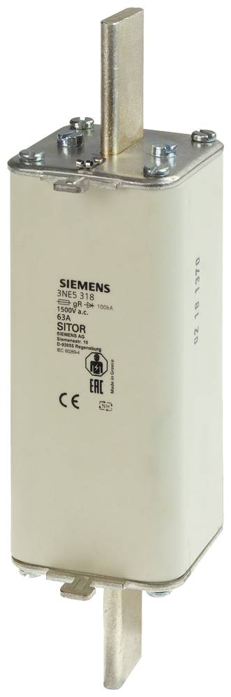 Siemens 3NE5318 Inserto de fusible con indicación de seguridad mecánica 63 A 1500 V 1 UD(S).-0