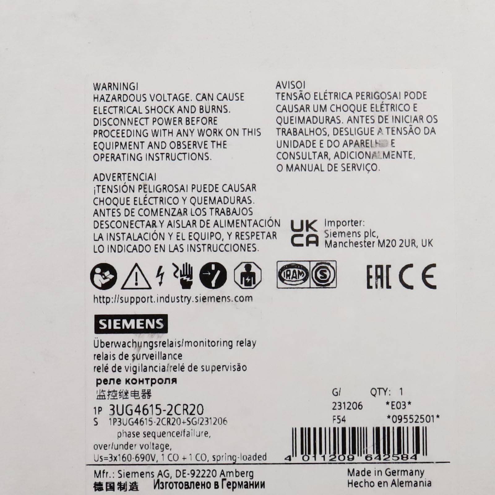 Siemens 3UG4615-2CR20 3UG46152CR20 Supervisión de red-4