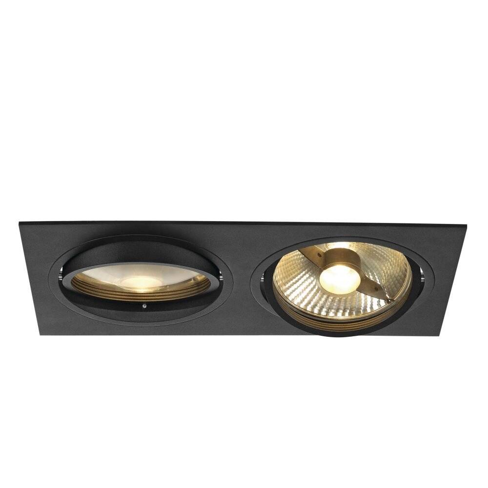 SLV 113840 New Tria 1 Lámpara de encastre Halógeno, LED GU10 150 W Negro (mate)-1