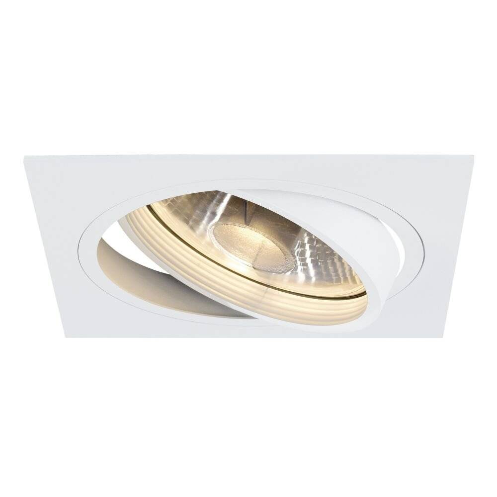 SLV 113541 New Tria 1 Lámpara de encastre Halógeno, LED GU10 75 W Blanco (mate)-1