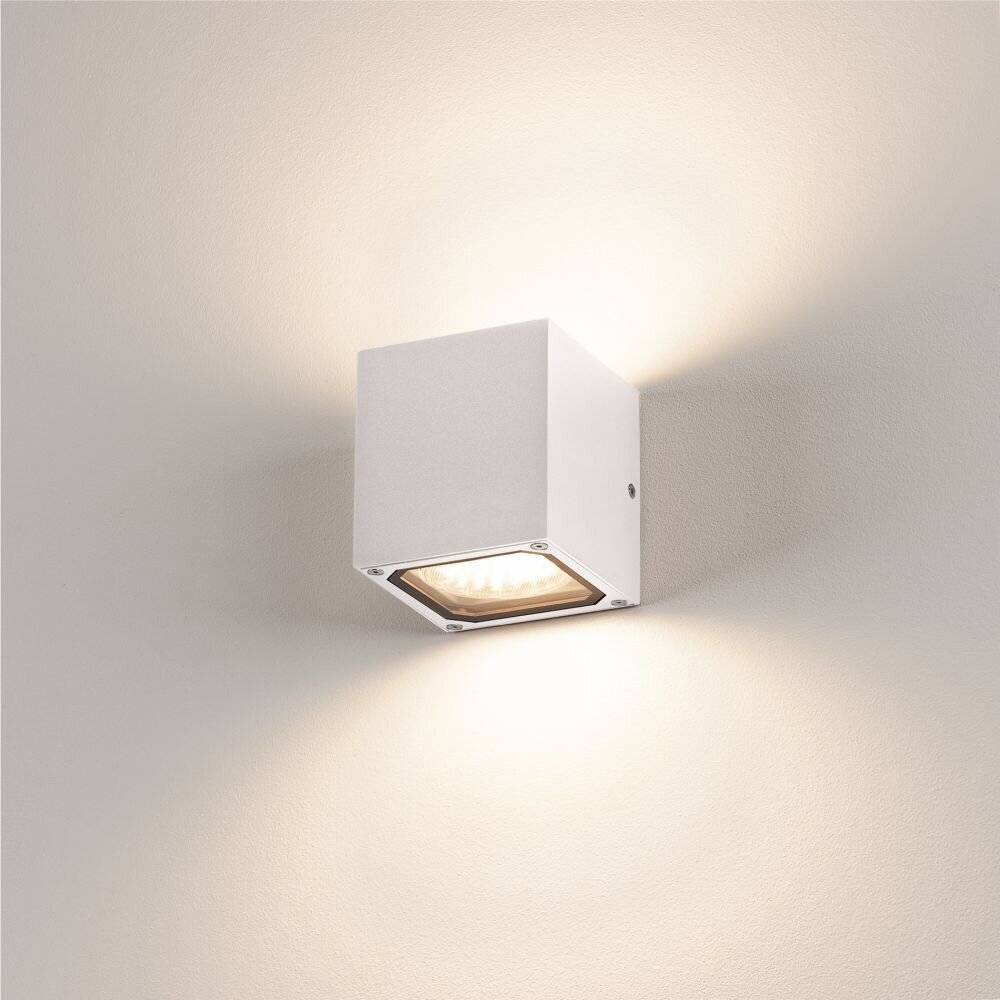 Imagen de premio para SLV Sitra Cube 232531 Apliques de pared para exteriores Bombilla de bajo consumo, LED GX53 18 W Blanco