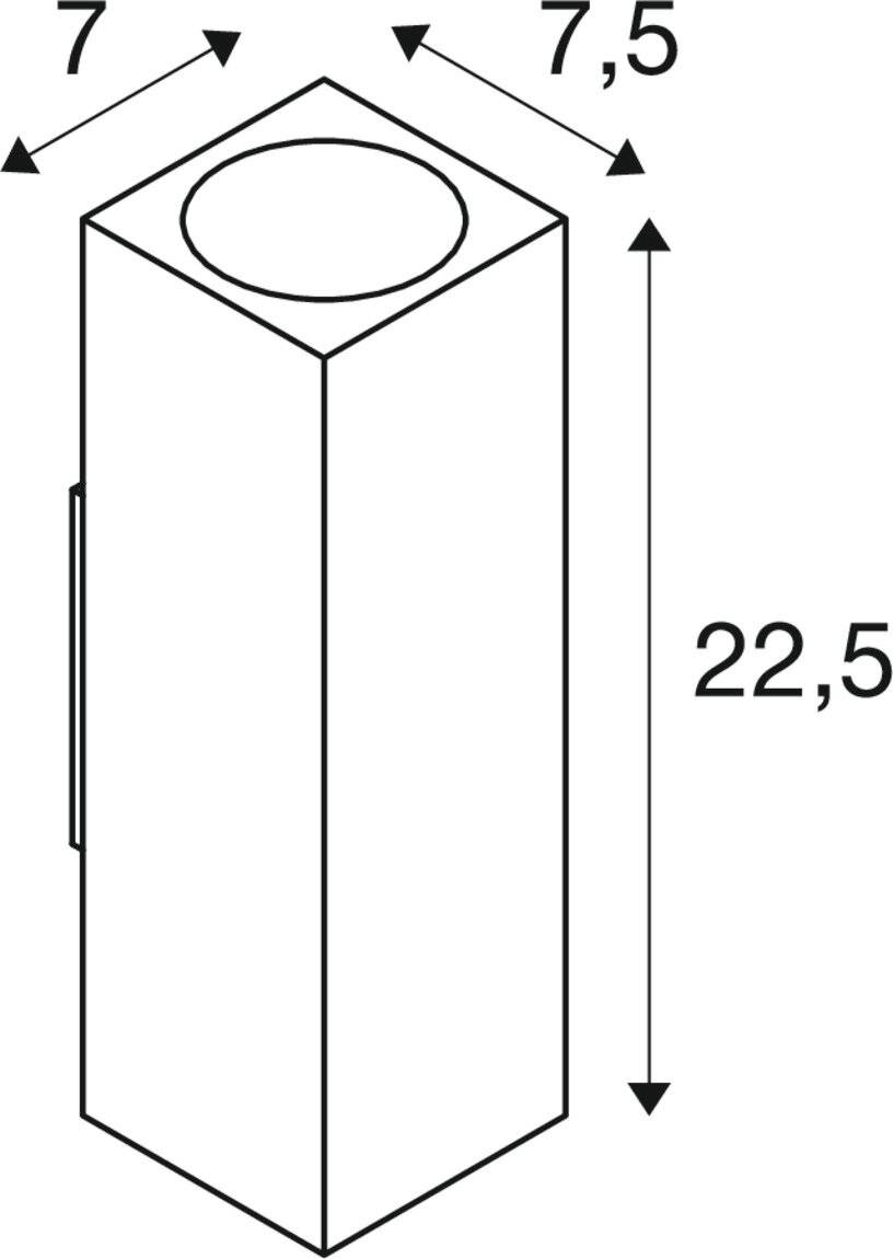 Símbolo para SLV Theo Up & Down 229531 Apliques de pared para exteriores Halógeno, LED GU10 70 W Blanco