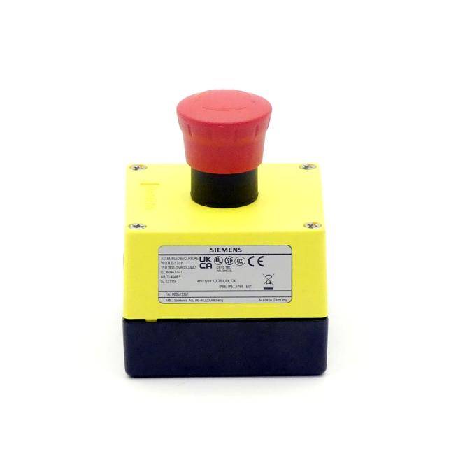 Siemens 3SU18010NB002AA2 3SU1801-0NB00-2AA2 Carcasa Para fijación al suelo, Con señal 1 tecla Rot Desbloqueo por giro 1 -3