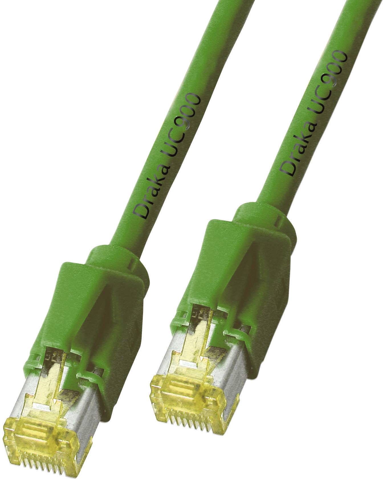 DRAKA K8560GN.0,50 RJ45 Cable de red, cable de conexión CAT 6A S/FTP 0.50 m Verde Retardante de llama, Con protección de-0