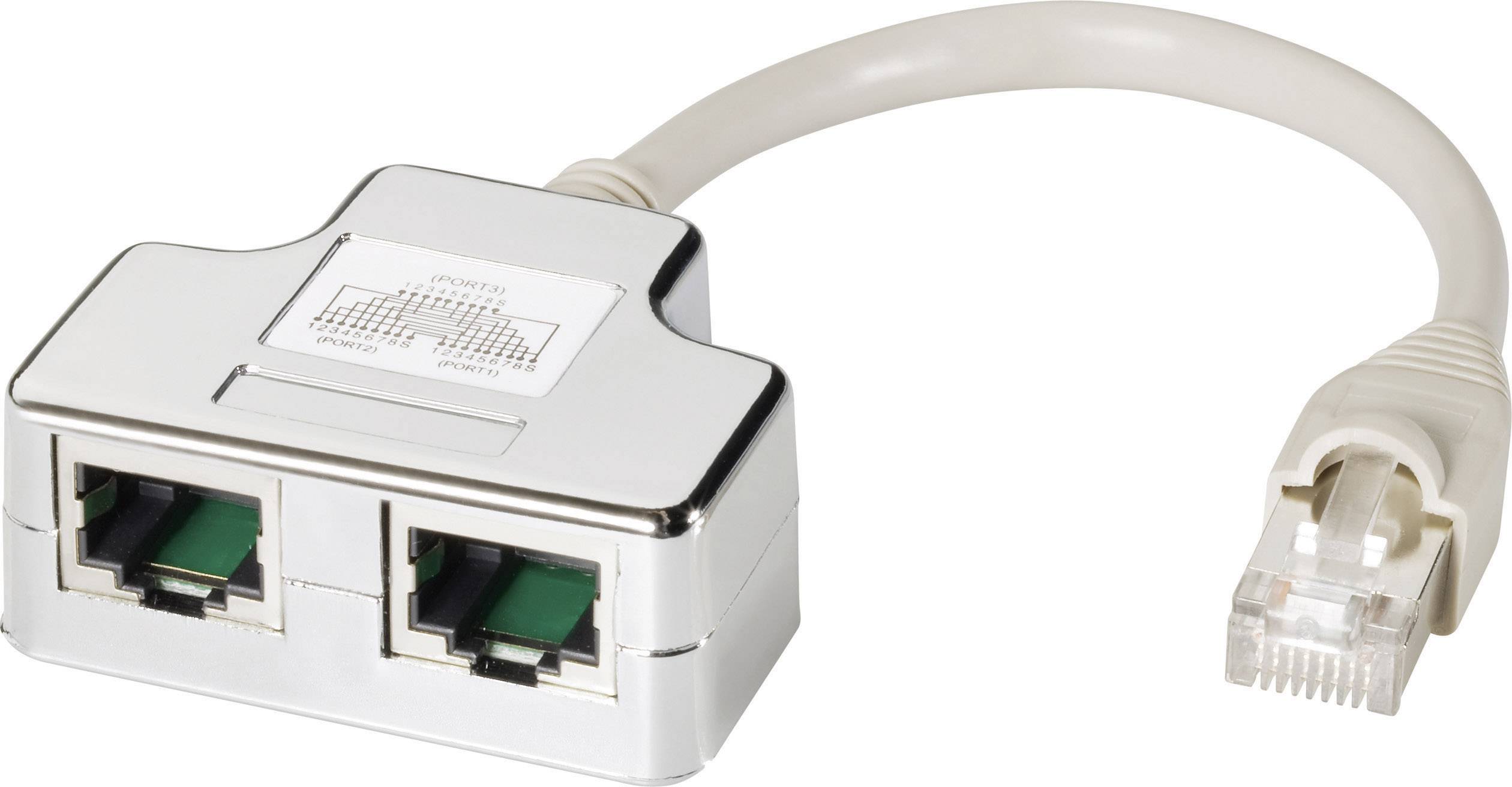 EFB Elektronik RJ45 Red Adaptadores Y CAT 5e [2x Conector hembra RJ45 - 1x Conector RJ45] 15.00 cm Metal-0