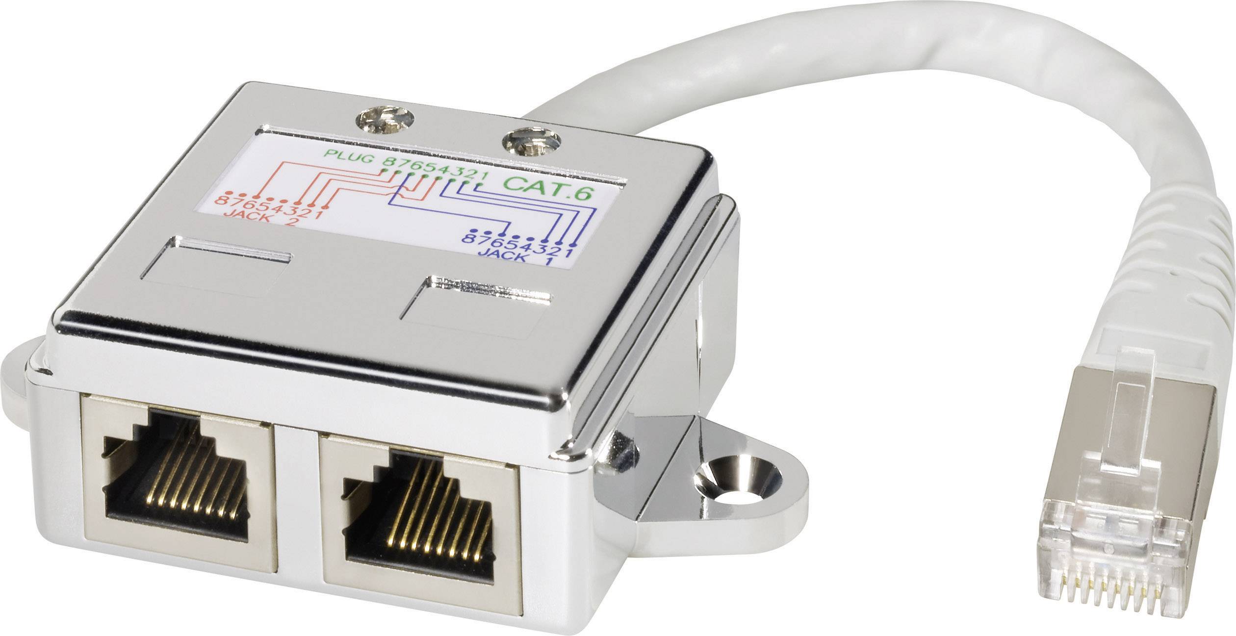 EFB Elektronik RJ45 Red Adaptador CAT 6 [2x Conector hembra RJ45 - 1x Conector RJ45] 15.00 cm Metal-0