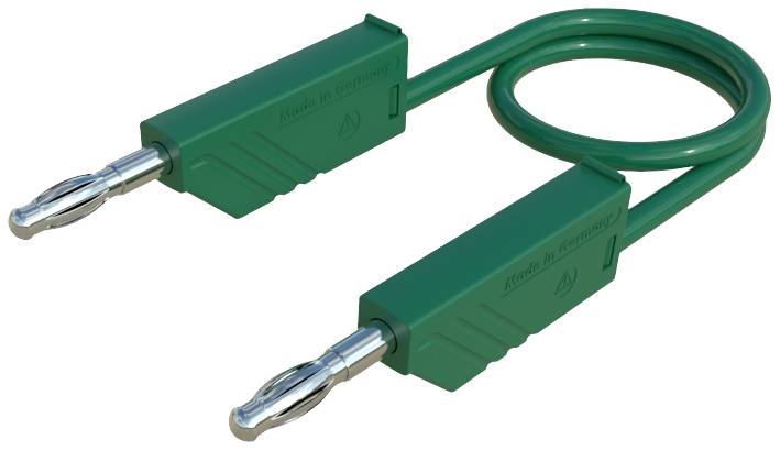 Câble vert avec deux fiches portant la gravure 'Move to Ground'. Adapté aux connexions électroniques.
