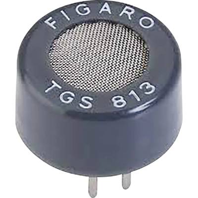 Capteur de gaz Figaro TGS 813 avec grille métallique et deux broches de connexion en bas. Utilisé pour la détection de gaz.
