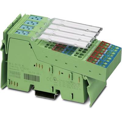 Carte industrielle verte avec différentes connexions et champs numérotés codés par couleur pour circuits électriques.