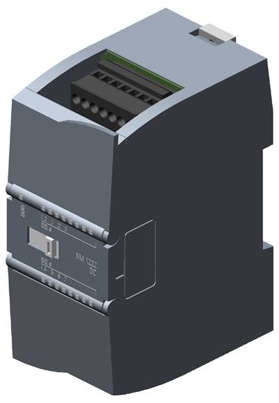 Un module électronique noir et gris avec des vis et des connecteurs étiquetés, probablement un composant d'alimentation électrique ou d'unité de contrôle.