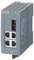 Commutateur industriel 'SIEMENS SCALANCE XB004-1' avec quatre ports Ethernet et un boîtier en plastique gris, adapté aux réseaux LAN.
