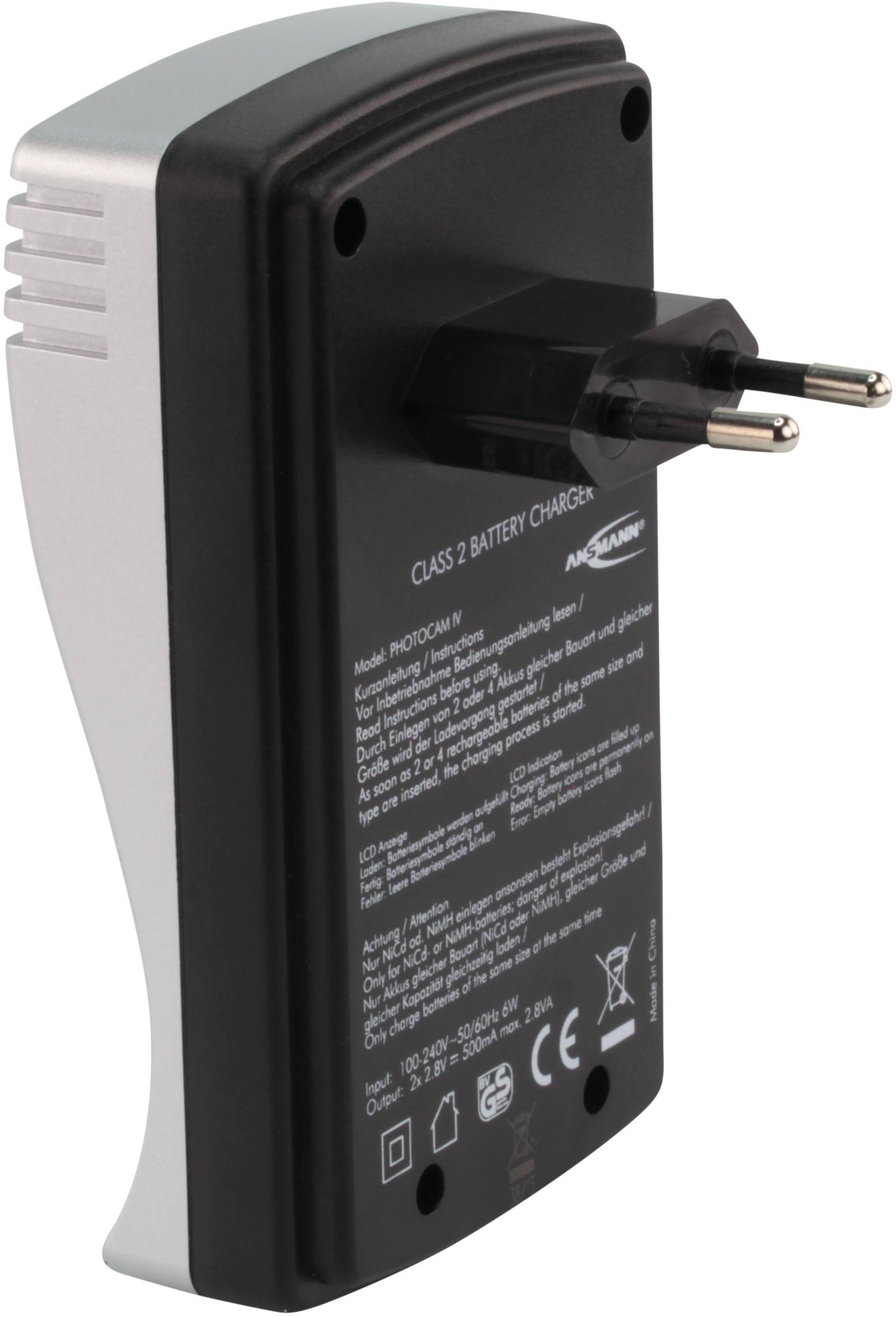 Chargeur de piles rondes NiCd, NiMH avec accus Ansmann Photocam IV-4