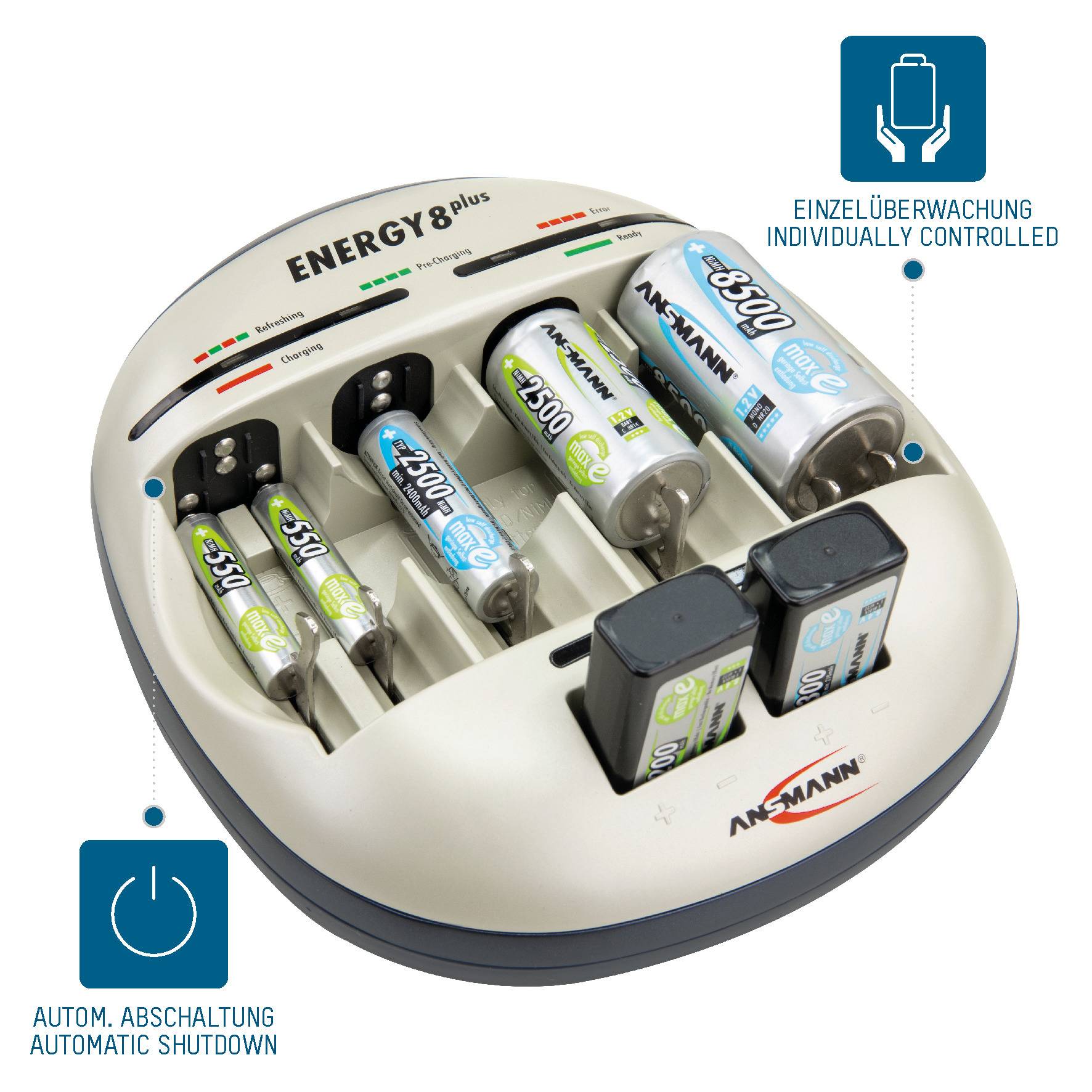 Chargeur de piles rondes NiCd, NiMH Ansmann Energy 8 plus-10