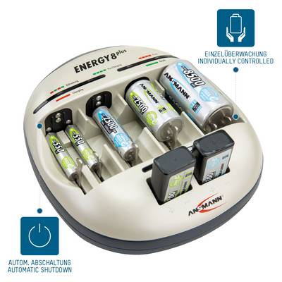 Chargeur de piles rondes NiCd, NiMH Ansmann Energy 8 plus-10