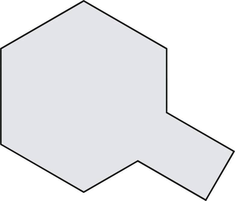Un hexagone irrégulier avec une annexe rectangulaire sur le côté droit, sur un fond blanc.