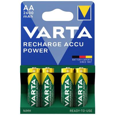 Pile rechargeable LR6 (AA) NiMH Varta RECH.AC.Power AA2600mAh BLI4 2600 mAh  1.2 V 4 pc(s) - Conrad Electronic France