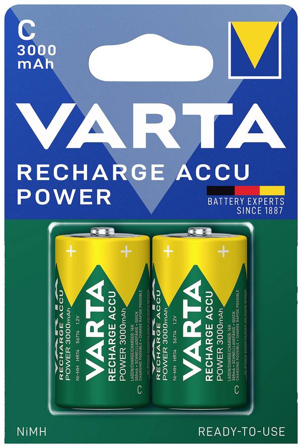 Varta RECH.AC.Power C3000mAh BLI2 Pile rechargeable LR14 (C) NiMH 3000 mAh 1.2 V 2 pc(s)