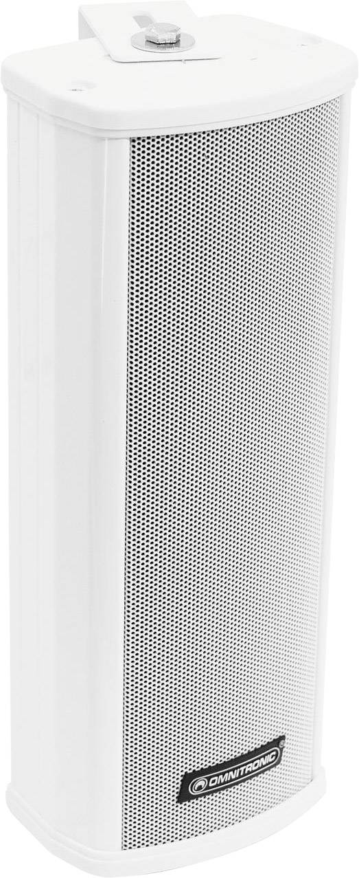 Un haut-parleur blanc rectangulaire avec un boîtier à grille sur le dessus et un logo 'DYNAVOX' en bas, adaptable pour un montage mural.