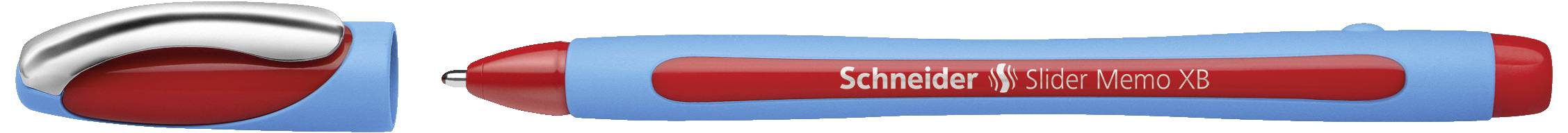 Un stylo à bille bleu clair et rouge portant l'inscription 'Schneider Xtra 805'. Idéal pour écrire.