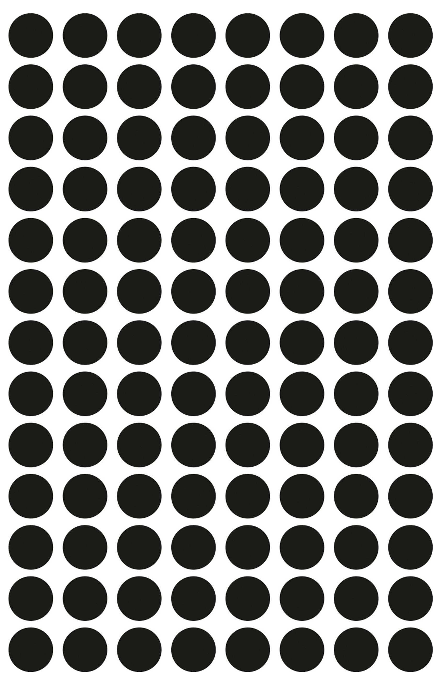 Grille de cercles noirs régulièrement espacés sur un fond blanc.