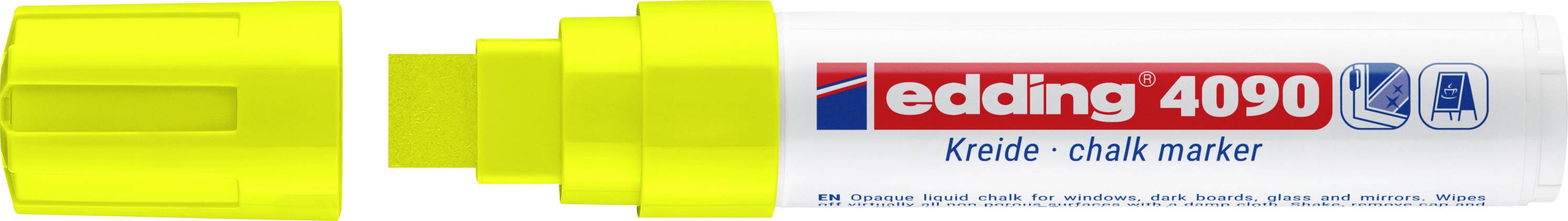 Edding 4090 4-4090065 Marqueur craie jaune fluorescent 4 mm, 15 mm